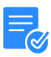 Blue digital checklist icon symbolizing reduced paperwork in restaurants