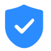 Blue vector icon of a legal document with a shield symbol representing audit readiness and regulatory compliance in uAuditor