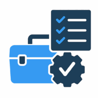Equipment inspection and history icon for tracked operations