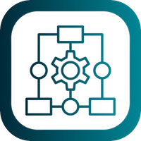 Workflow automation icon representing connected processes with uAuditor integrations