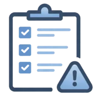 Violation and penalty management icon representing inspection enforcement and compliance control