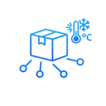 Cold chain distribution center monitoring icon representing IoT temperature tracking