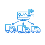 Equipment and asset transportation fleet monitoring icon representing GPS fleet monitoring devices