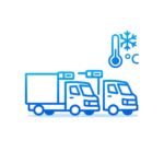Refrigerated transport fleet monitoring icon representing fleet monitoring devices for temperature-controlled vehicles