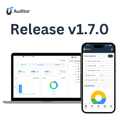 uAuditor 1.7.0 featuring mobile and web equipment management, equipment tracking, acknowledgements, and inspection enhancements.